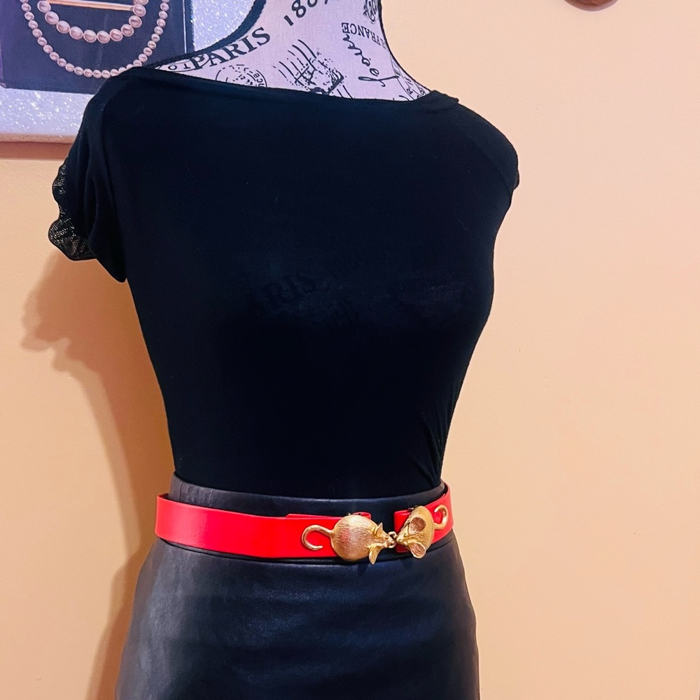 Mimi Di N 1974 vintage red and gol Mouse Belt ajustable - Picture 7 of 11